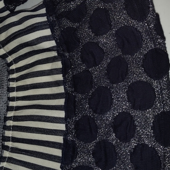 THML Long Sleeve Gray Boho Blouse polka dot stripe Bell sleeves size small - Picture 4 of 7